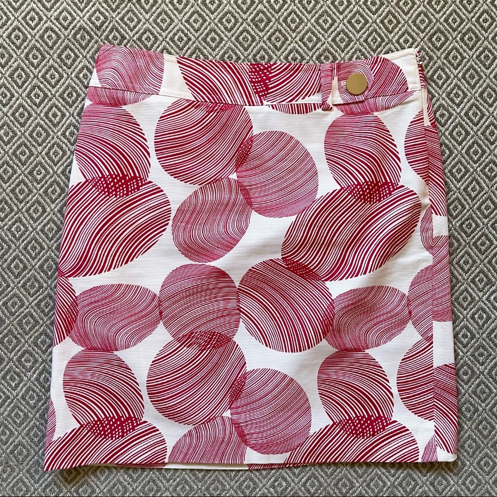 ANN TAYLOR -magenta and white skirt
